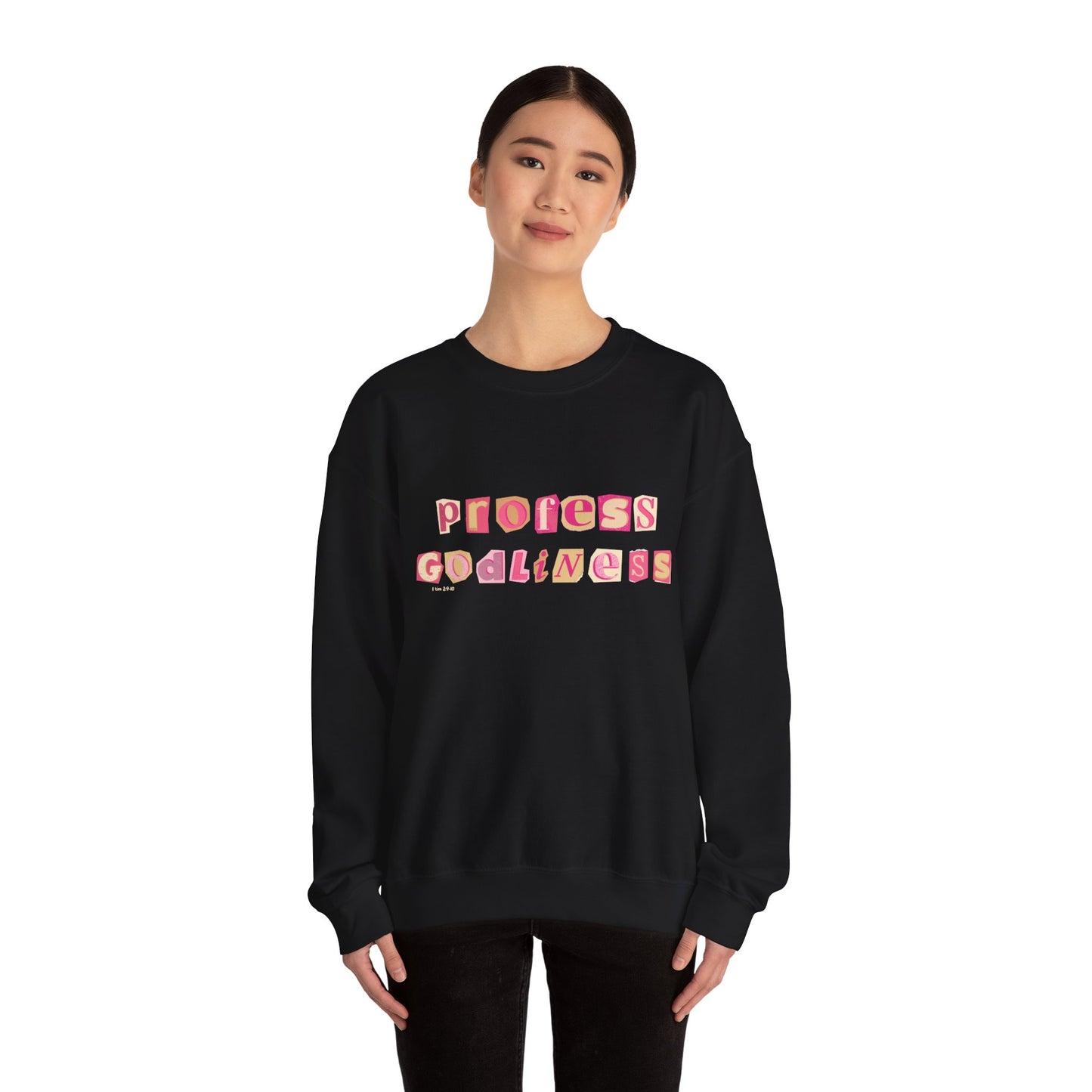 Profess Godliness Crewneck Sweatshirt – Cozy Faith-Inspired Style