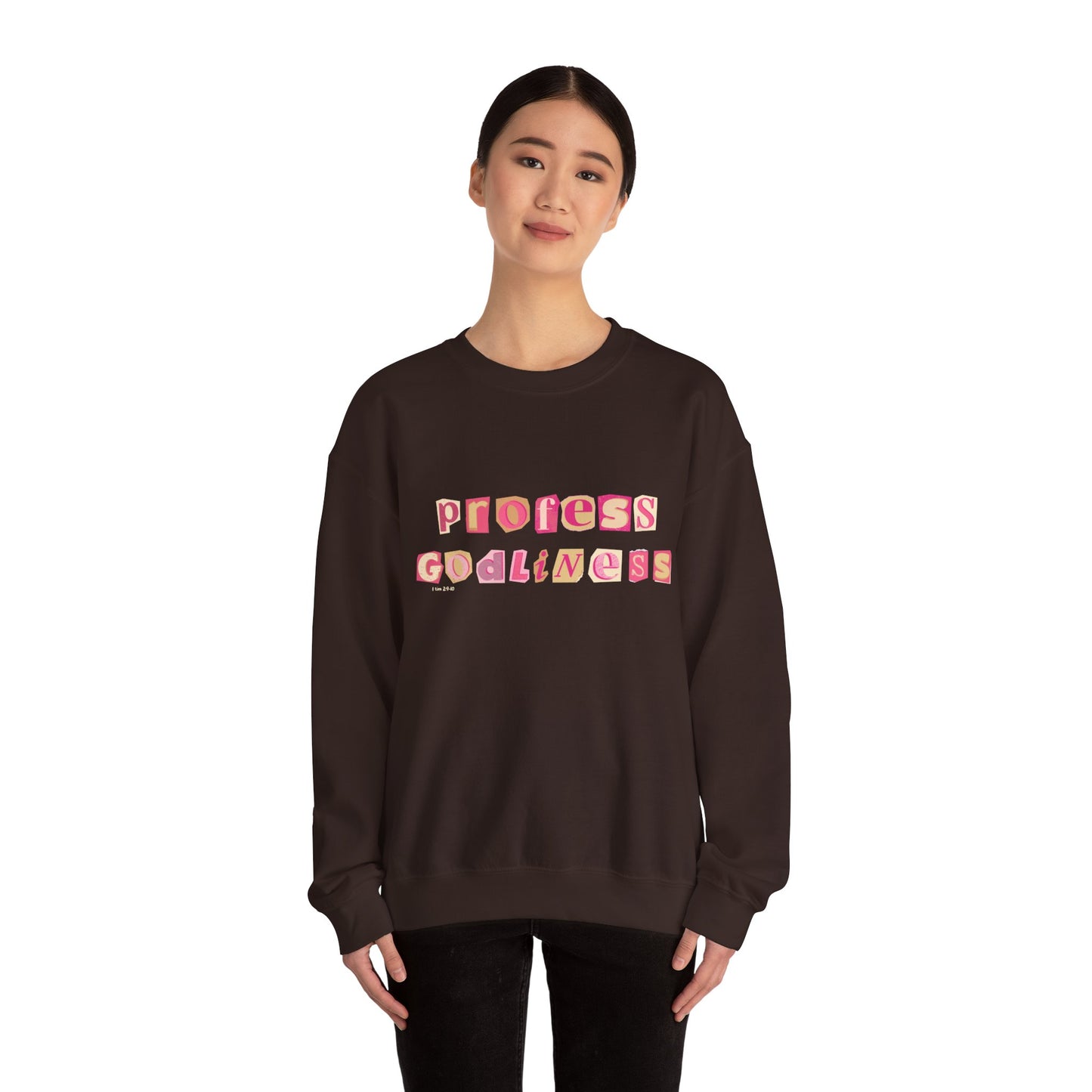 Profess Godliness Crewneck Sweatshirt – Cozy Faith-Inspired Style
